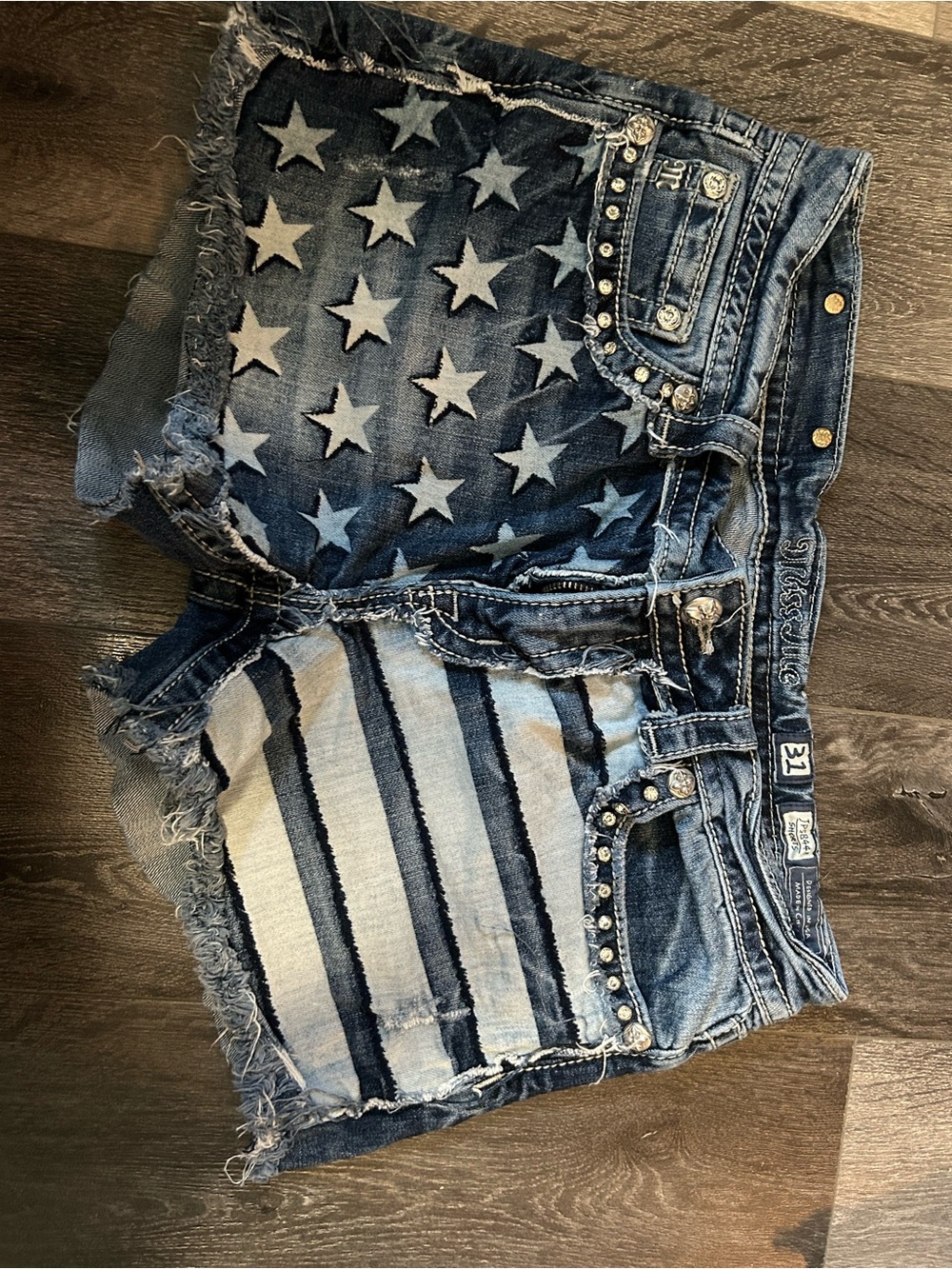 Distressed MISS ME Denim Shorts - Blue